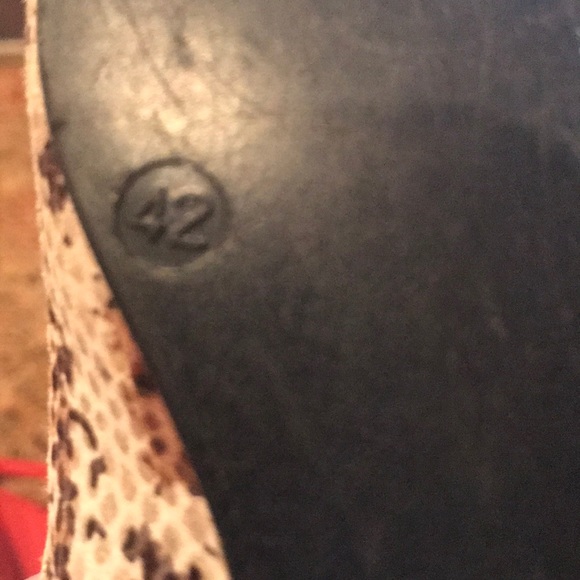 Snake print patent with gold ribbon , ballet flat - Picture 7 of 9